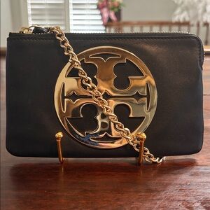 TORY BURCH “Charlie” Leather Clutch